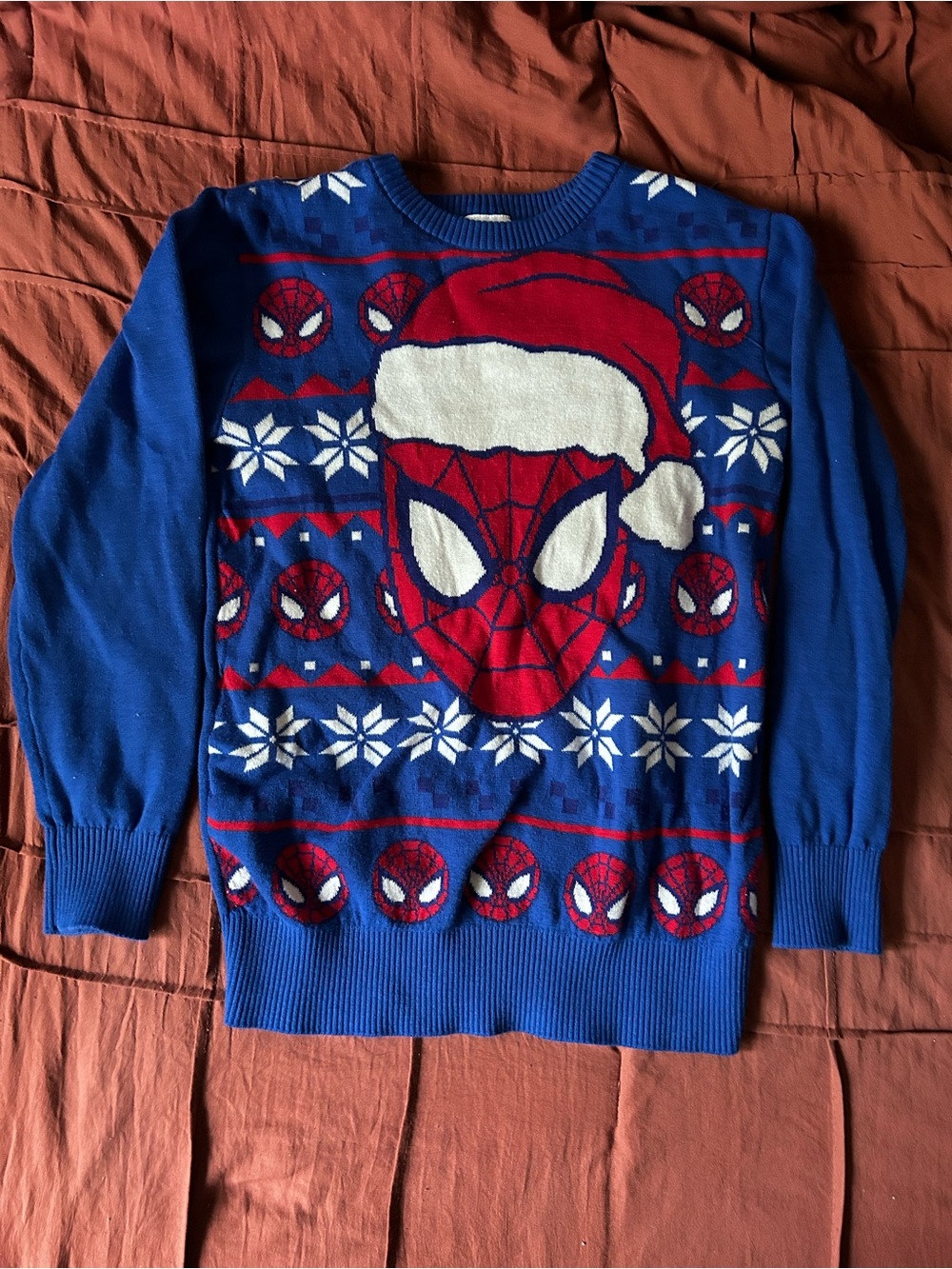 Marvel Blue & Red Spider-Man Santa Knit Sweater